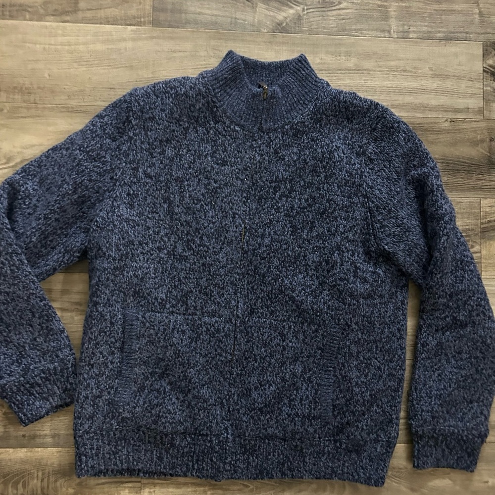 L.L. Bean Ragg Wool Zip-Up Cardigan